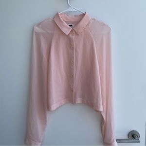 Aritzia Wilfred Henrietta Shirt Long sleeve Cropped, button-up blouse Large